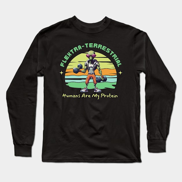 Felxtra-Terrestrial Long Sleeve T-Shirt by Kenny The Bartender's Tee Emporium